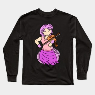 Cute violin girl Long Sleeve T-Shirt